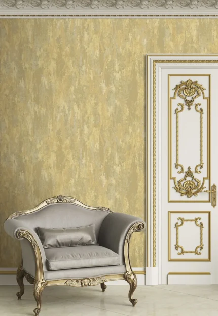 Gold Embossed Wallpaper – Rustic Industrial (7809-3)